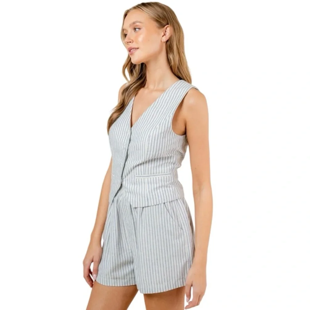 Mila Cotton Stripe Vest - Picture 3 of 7